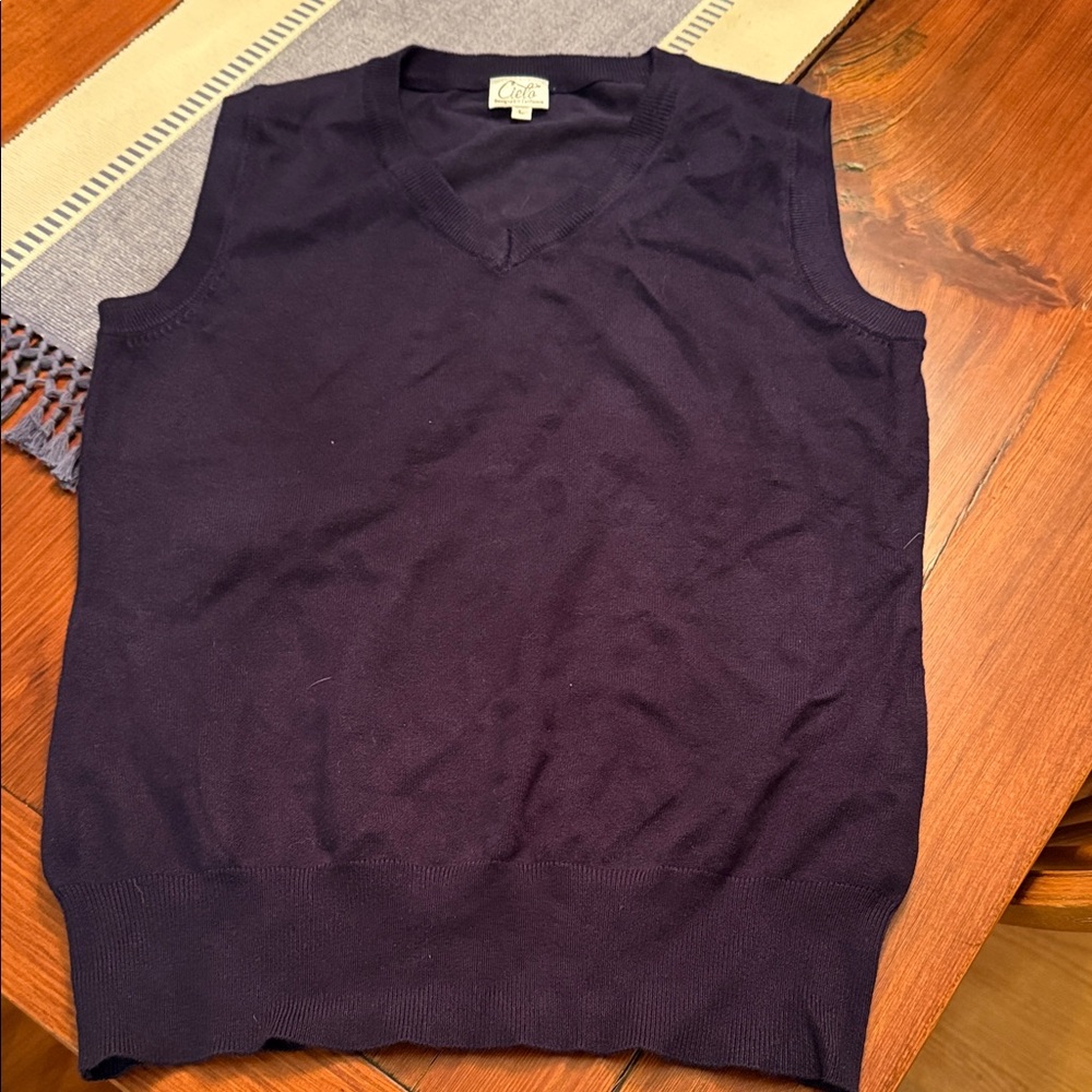 Cielo Navy Large V-Neck Sweater Vest